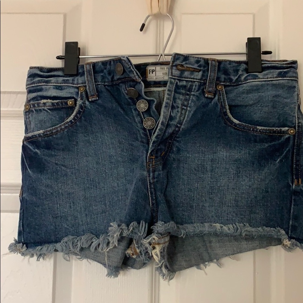 Free people button fly shorts